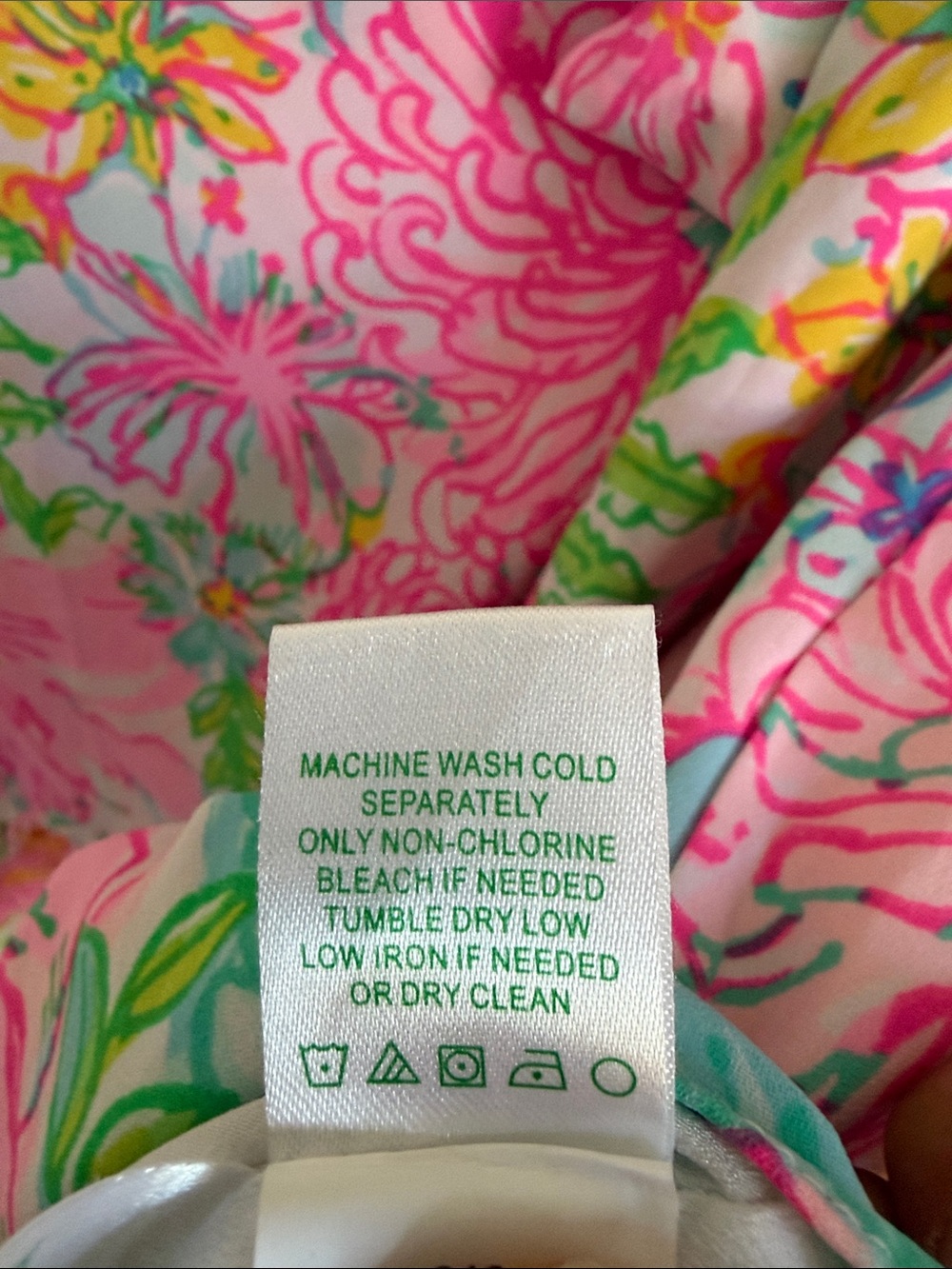 Lilly Pulitzer Pink Floral Midi Dress with Green & Blue Accents - Picture 4 of 9